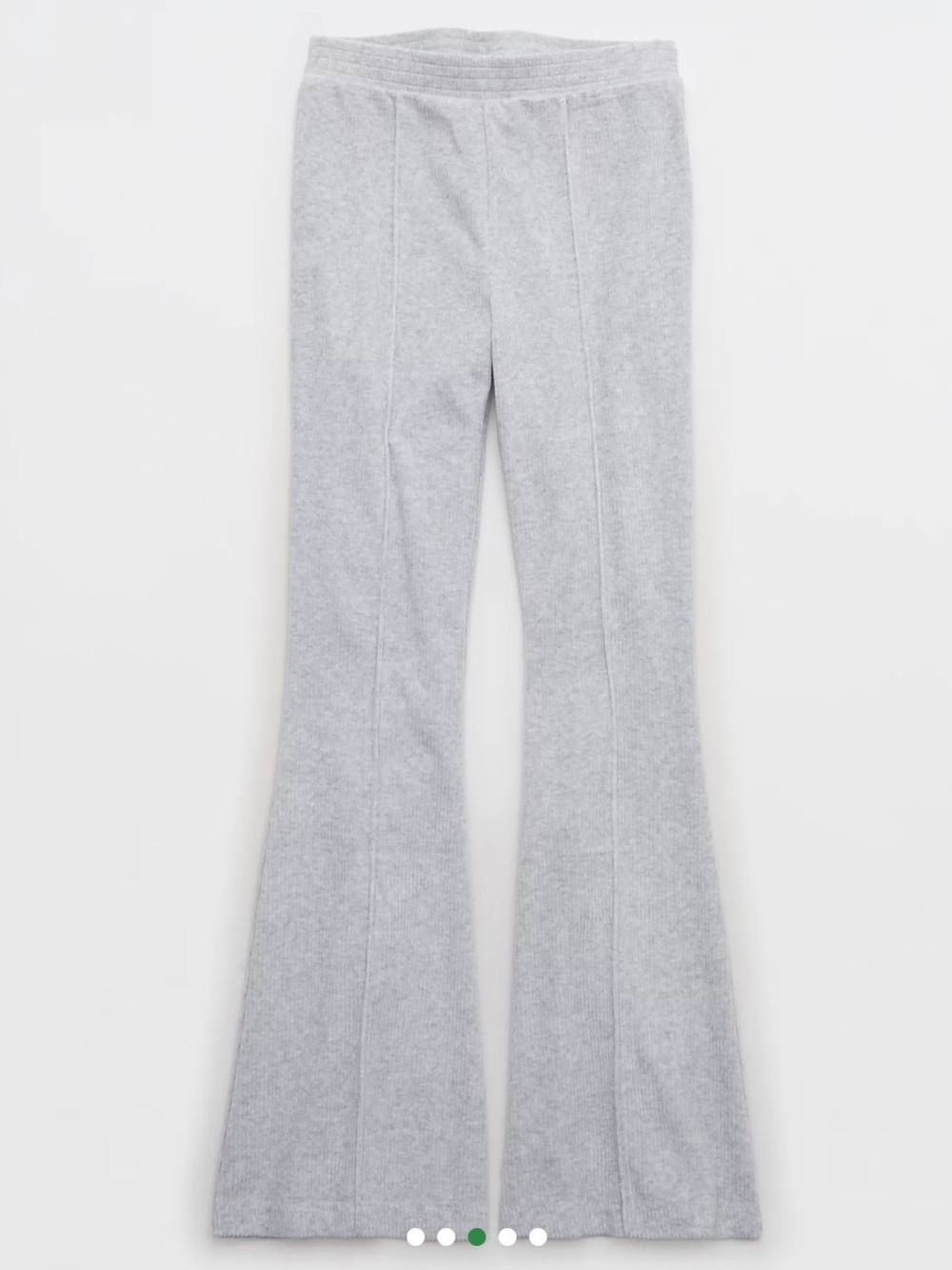 aerie Groove-On Rib Velour Flare Pant Medium Heather Gray Sz M